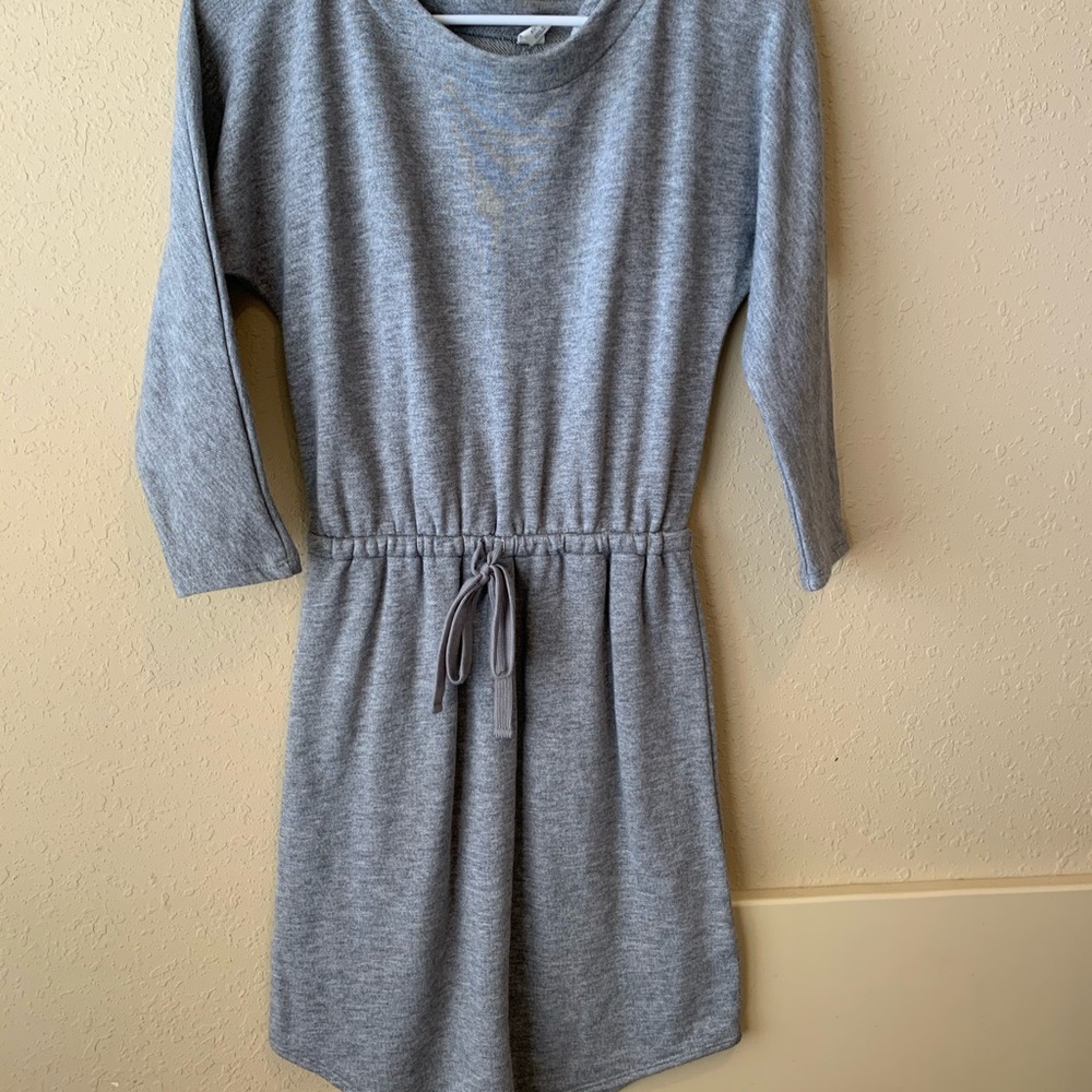 Gray sweater dress